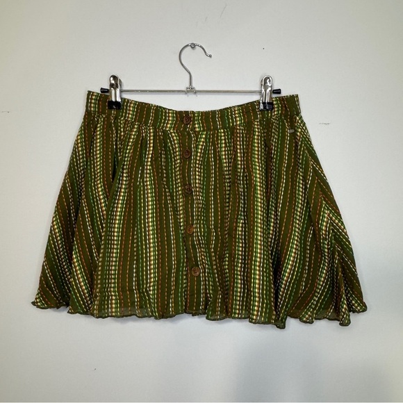 Urban Outfitters Dresses & Skirts - Namchi Bliss Urban Outfitters Green Boho Mini Skirt M | Button Front Cotton NWOT